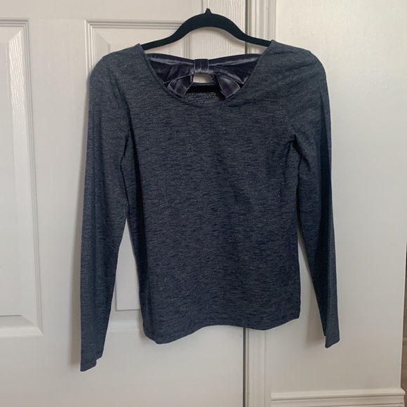 Kids Blue & sliver long sleeve w/ cute bow in back - Picture 2 of 3